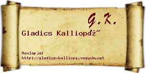 Gladics Kalliopé névjegykártya